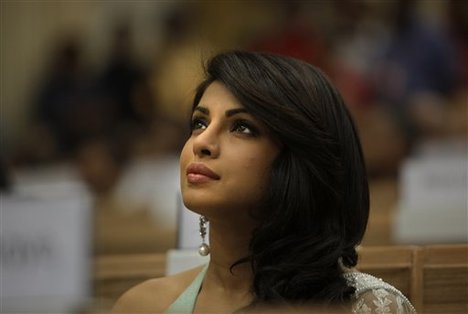 Bollywood actress Priyanka Chopra, seen, during the National Film awards, in New Delhi, India, Friday, March 19, 2010. Chopra received the best actress award.