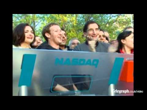 Mark Zuckerberg rings the NASDAQ bell before Facebook IPO