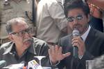 Indian Bollywood film actor Shah Rukh Khan speak a press conference in Srinagar on September 6, 2012. Shah Rukh, who completed his nine-day shooting schedule in the Valley for Indian filmmaker Yash Chopra's untitled project, is confident that people from South Asia and South East Asia will visit the valley when they watch the movie, which has been extensively shot in Kashmir.