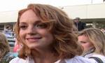 Actress Jayma Mays at premiere party of TV series Glee, Santa Monica, California.