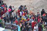 Hundreds of Tibetans marching to the streets near Mcleod Gang, Dharamshala, India to protest against Chinese president Hu Jintao's visit to India