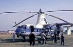 Fairey Rotodyne prototype. The rotor of a gyrodyne is normally driven by its engine for takeoff and landing—hovering like a helicopter—with anti-torque and propulsion for forward flight provided by one or more propellers mounted on short or stub wings.