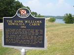 Historical marker for the cabin in Kowaliga, Alabama, were Hank Williams wrote the song Kaw-Liga.