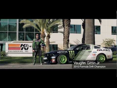 Vaughn Gittin Jr. Mustang Burnout & Chase of RC Drift Car