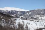 A view of the valley leading to the ski resort town of Tsaghkadzor, Armenia, as seen from the road leading into the town. 