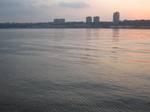 Sunset on the Hudson at Riverside Park, with New Jersey in the background. In 1980, Consolidated Edison (Con Ed) agreed to drop its 17-year fight to build a pumped-storage hydroelectricity facility on Storm King Mountain