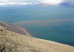 Suspended sediment from a stream emptying into a fjord (Isfjorden, Svalbard, Norway). Sediment transport is applied to solve many environmental, geotechnical, and geological problems. Movement of sediment is important in providing habitat for fish and other organisms in rivers.