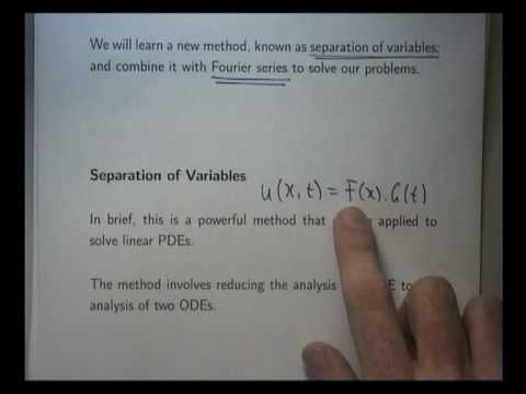 How to solve PDEs via separation of variables + Fourier series. Chris Tisdell UNSW