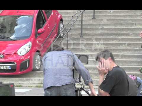 Pierce Brosnan and Emma Thompson shooting 