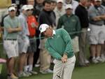 Fred Couples hits to the second green during the second round of the Masters golf tournament Friday, April 6, 2012, in Augusta, Ga. (AP Photo/Chris O'Meara)