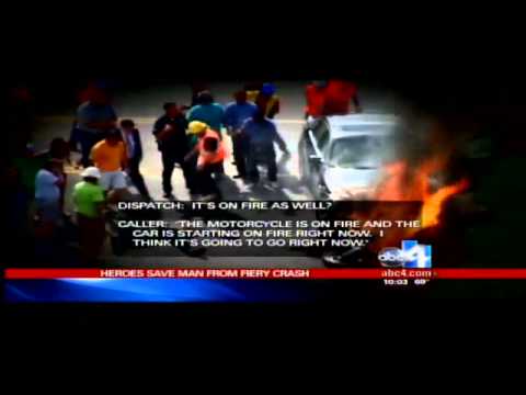 [VIDEO] Trapped under burning car | Logan, Utah man trapped beneath a burning car rescued