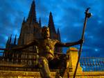 Monument to pilgrims, in the town of Burgos, Spain. The pilgrimage to Santiago has never ceased from the time of the discovery of St. James' remains, though there have been years of fewer pilgrims, particularly during European wars.