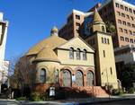 First Unitarian Church, on St. James Park, San Jose, California, USA.