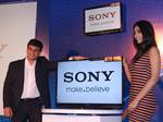 Mr. Sunil Nayyar , Senior General Manager Sales , Sony India with Model Satarupa Payne during the Launch of its new BRAVIA EX Series TV at City Hotel in Kolkata on Friday 07 September 2012