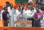 West Bengal Chief Minister Mamata Banerjee and Trinomool Congress Supremo during the Shaheed Diwas rally in Kolkata on Saturday to commemorate killing of 13 Youth congress activities in a police firing in 1993 21 July 2012