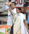 West Bengal Chief Minister Mamata Banerjee and Trinomool Congress Supremo during the Shaheed Diwas rally in Kolkata on Saturday to commemorate killing of 13 Youth congress activities in a police fireing in 1993 21 July 2012