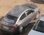 A Nissan car in the city of India - automobile