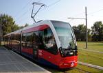 A Belgrade tram, the Port of Belgrade is on the Danube, and allows the city to receive goods by river.[171] The city is also served by Belgrade Nikola Tesla Airport (IATA: BEG), 12 kilometres west of the city center, near Surčin