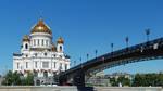 The rebuilt cathedral, view across Moscow River. In February 1990, the Russian Orthodox Church received permission from the Soviet Government to rebuild the Cathedral of Christ the Saviour.