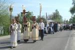 Traditional Paschal Crucession during Bright Week by Russian Orthodox Old-Rite Church in Guslitsa, Moscow region. The Artos is a loaf of leavened bread that was blessed during the Paschal Vigil, and is symbolic of the physical presence of the Resurrected Christ among the Apostles