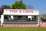 A mobile Fish and chip vendor in Bathgate, Scotland. In the United Kingdom, Ireland, Australia, New Zealand and North America, fish and chips usually sell through independent restaurants and take-aways.