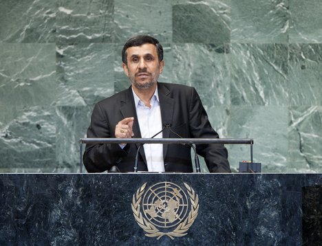 Mahmoud Ahmadinejad, President of the Islamic Republic of Iran addresses the general debate of the sixty-seventh session of the General Assembly.