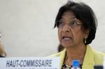 Navi Pillay, United Nations, High Commissioner for Human Rights speaks during the 21th session of the Human Rights Council. 10 September 2012. Photo by Jean-Marc Ferré