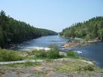 The French River (or in French: ''Rivière des Français'') is a river in Central Ontario, Canada. It flows 110 kilometers (68 mi) from Lake Nipissing west to Georgian Bay.[1] The river largely follows the boundary between the Parry Sound District and the Sudbury District, and in most contexts is considered the dividing line between Northern Ontario and Southern Ontario. The French River was designated a Canadian Heritage River in 1986.