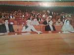 At left during Parliamentary session in 1998–1999. From left: Chaudhry Muhammad Barjees Tahir, Ajmal Khattak, Aitzaz Ahsan, Benazir Bhutto.