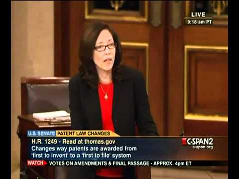 Senator Maria Cantwell speaks out against the America Invents Act 9/8/2001