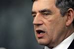 British Prime Minister Gordon Brown answers question from the press after addressing a meeting in the Dag Hammarskjold Library of the United Nations, at U.N. headquarters Tuesday morning July 31, 2007. (AP Photo/Richard Drew)