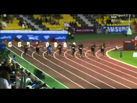 Justin Gatlin defeats Asafa Powell 100m Diamond League Doha 2012