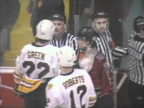 Brian Ferreira Throws Puck At ECHL Commissioner Pat Kelly 3-29-92