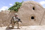 Cpl. Bobby Liverman, an infantryman with Headquarters and Headquarters Company, 5th Battalion, 20th Infantry Regiment, scans down a Jandad Kalay street during Operation Southern Strike III in the district of Spin Boldak, Kandahar province, Afghanistan, Sept. 9, 2012. Liverman is from Jacksonville, N.C.