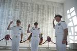 Lt. John Tang and Lt. Abigail Barnes, both assigned to the Nimitz-class aircraft carrier USS Carl Vinson (CVN 70),