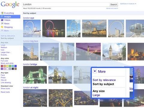 Google Images with sorting