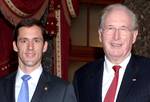 Carte P. Goodwin, junior United States Senator from West Virginia, with Jay Rockefeller, senior United States Senator from West Virginia, July 2010