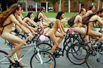 2009 World Naked Bike Ride in Zaragoza. Others practice public nudity more casually. Top free sunbathing is considered acceptable by many on the beaches of Finland, France, Spain, Italy and most of the rest of Europe (and even in some outdoor swimming pools); however