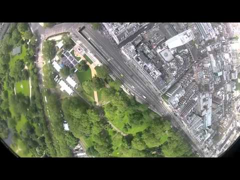 BBMF Lancaster Drops Poppies over Bomber Command Memorial