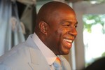  ag2  Magic Johnson in attendance at the Alonzo Mourning Charity Event held in Miami on July 15, 2006. 