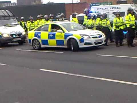 EDL attacking Big John's in Leicester 09/10/10