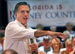 FILE - In this Oct. 4, 2011 file photo, Republican presidential candidate former Massachusetts Gov. Mitt Romney speaks at a town hall meeting in The Villages, Fla. Four years ago, Florida crushed Romney's presidential campaign. This time, the GOP front-runner is working to ensure the state seals his fate as his party's presumptive nominee _ regardless of what happens in South Carolina's primary on Saturday. His political machine has been grinding in Florida for months. And the former Massachuset