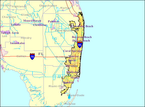 Map of Miami metropolitan area