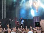 Judas Priest performing at the Sauna Open Air Metal Festival in Tampere, Finland.