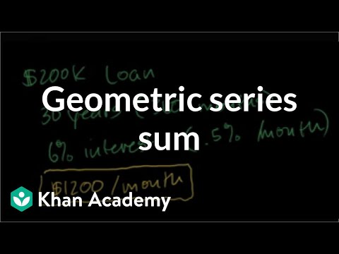 Geometric series sum to figure out mortgage payments