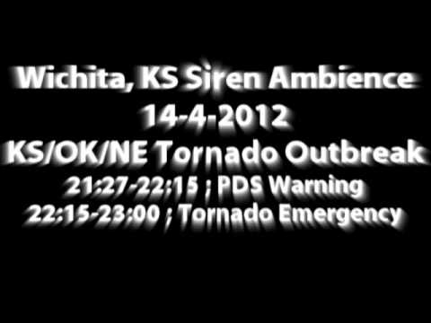 Wichita, KS Siren ambience ; Tornado Outbreak 14-4-2012