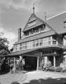 William Watts Sherman House, Newport, Rhode Island, USA. Architect H. H. Richardson with extension and interiors by Stanford White. View of west facade from southeast, July 23-28, 1970.