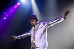 Canadian singer Justin Bieber performs on stage in Herning in Denmark, Friday evening, April 1 2011. (AP Photo/Mathias Christensen)