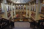 Interior of the Görlitz Art Nouveau department store. Görlitz (Goerlitz pronunciation in German.ogg [ˈɡœɐ̯lɪts] (help·info); Upper Sorbian: Zhorjelc) is a town in Germany on the Lusatian Neisse River, in the Bundesland (Federal State) of Saxony. It is opposite the Polish town of Zgorzelec, which was a part of Görlitz until 1945.