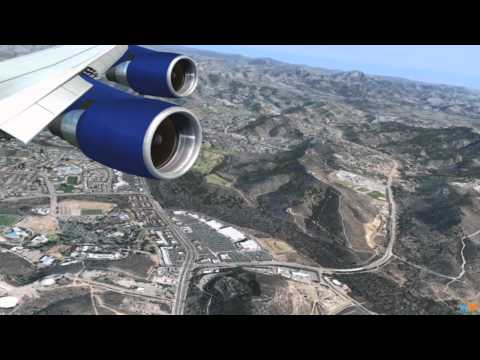 Flight Simulator X [HD] San Diego California / DX10 / Boeing 747-400 United Airlines Landing